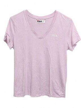 FILA Women’s Lilac V-Neck Logo T-Shirt Size M